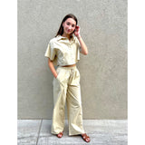 Cropped Wide Leg Linen Set