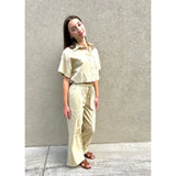 Cropped Wide Leg Linen Set