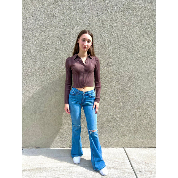 Ribbed Knit Crop Top by Love Tree