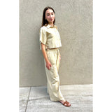 Cropped Wide Leg Linen Set