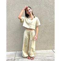 Cropped Wide Leg Linen Set