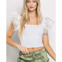 Puff Sleeve Crop Top