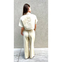 Cropped Wide Leg Linen Set