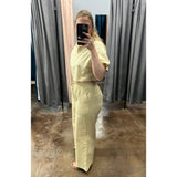 Cropped Wide Leg Linen Set