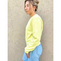 Z Supply Classic Crew Fleece Sweatshirt Lemoncello