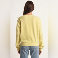 Z Supply Classic Crew Fleece Sweatshirt Lemoncello