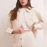 Z Supply Union Knit Corduroy Jacket Adobe White