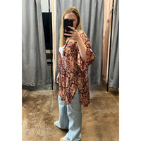 Paisley Kimono by Spin in Burgundy
